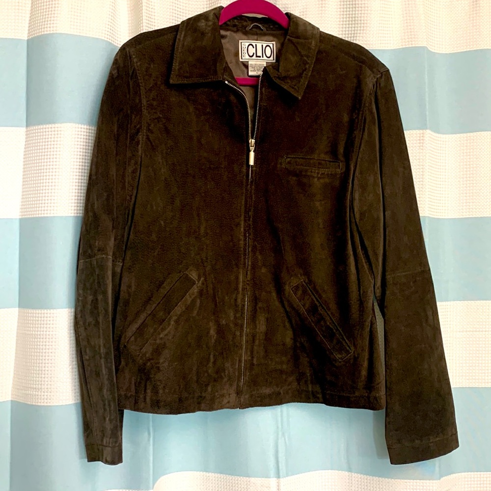 a suede and leather jacket in great condition pictures color hard to capture